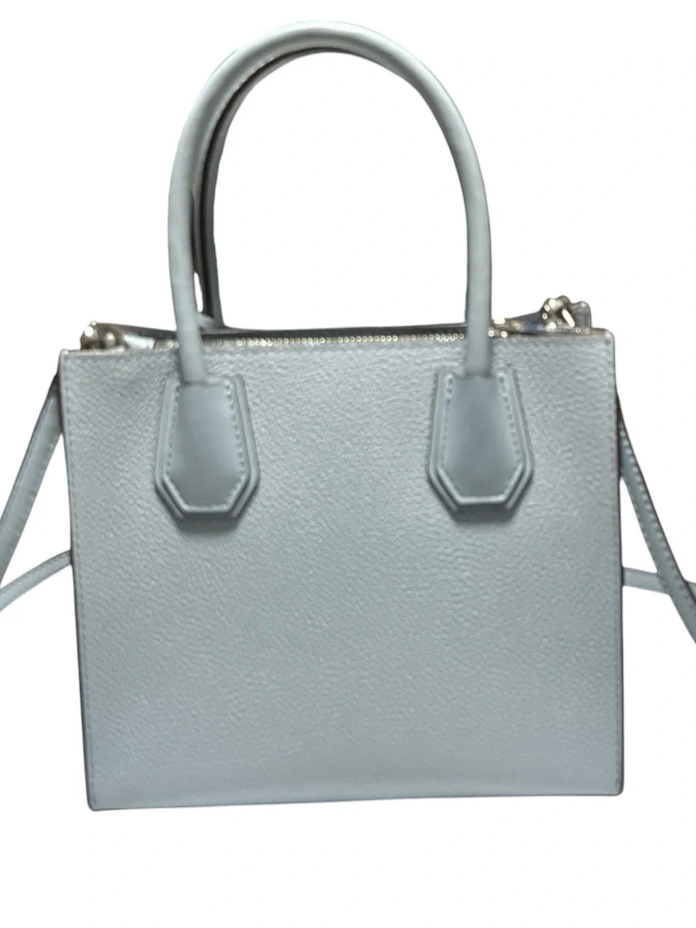 Michael Kors Light Blue Leather Satchel with MK Charm
